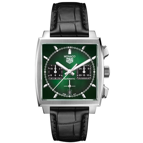 TAG HEUER MONACO Green Dial Automatic Chronograph  Steel Men Watch