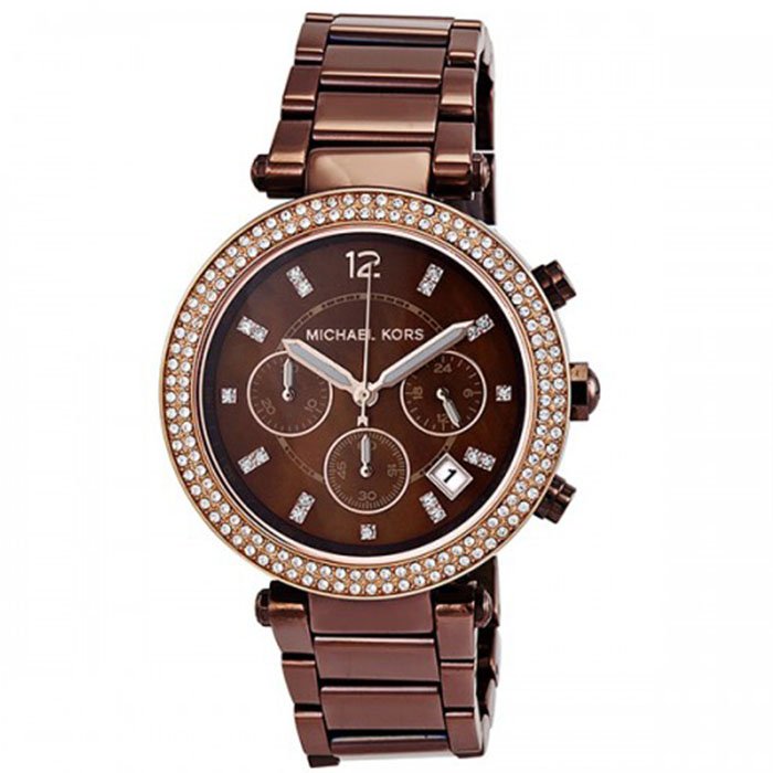 Micheal Kors Parker MK5578, Rare Chocolate Shade Chronograph Watch for Women