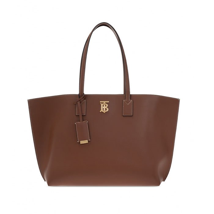 Burberry Brown Smooth Leather TB Tote Women Bag 